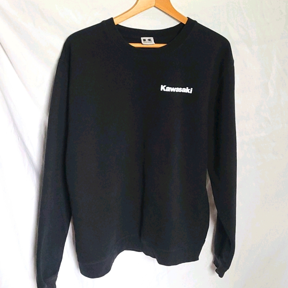 KAWASAKI MEN'S LARGE BLACK & WHITE SWEATSHIRT